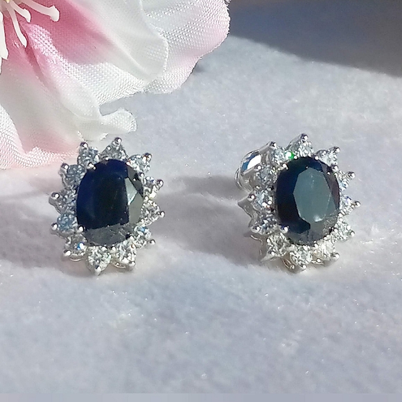 New Genuine Sapphire Earrings - Picture 10 of 11